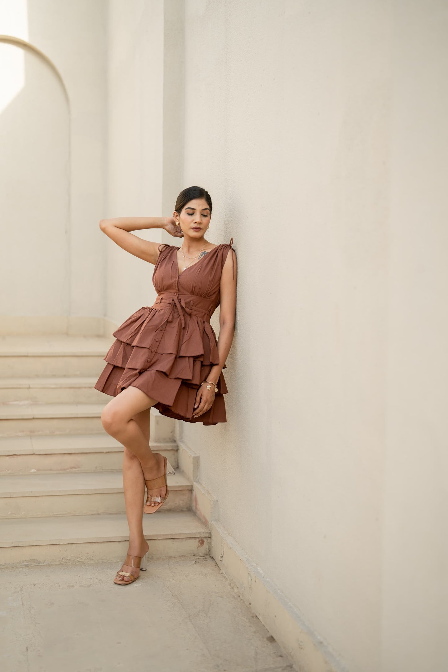 Sienna Muse — Ruched Midi Dress